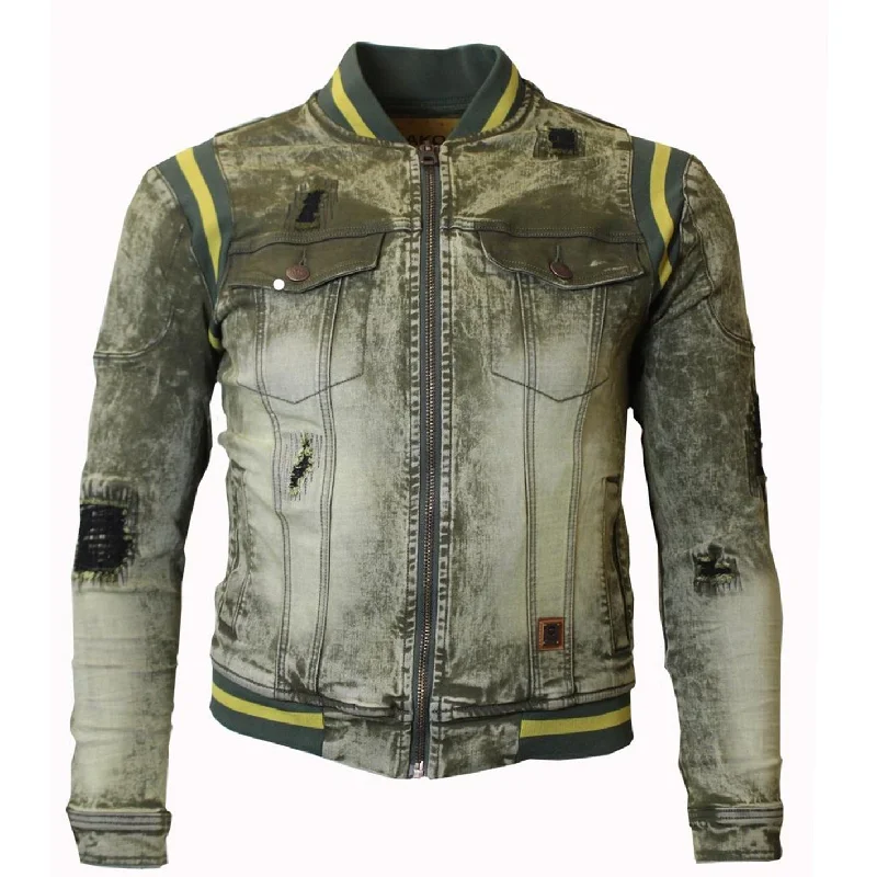 Flash sale on trendy clothing – Limited time offers available online. M1094 Drip Squad Varsity Denim Jacket - Olive Flash sale on trendy clothing – Limited time offers available online. M1094 Drip Squad Varsity Denim Jacket - Olive