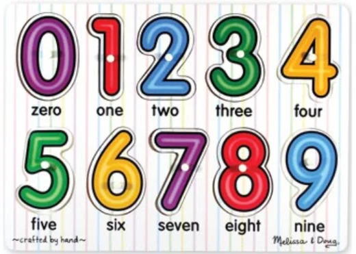 colorful wooden toys for toddlers             Melissa & Doug - Numbers Peg Puzzle