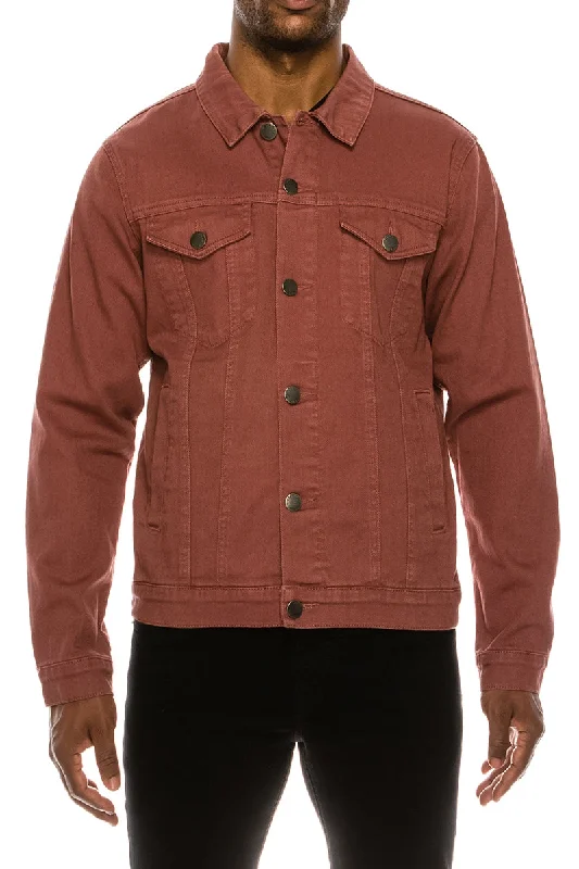 Top-rated clothing on sale – Shop now and get up to 80% off!  Essential Colored Denim Jacket - Brick