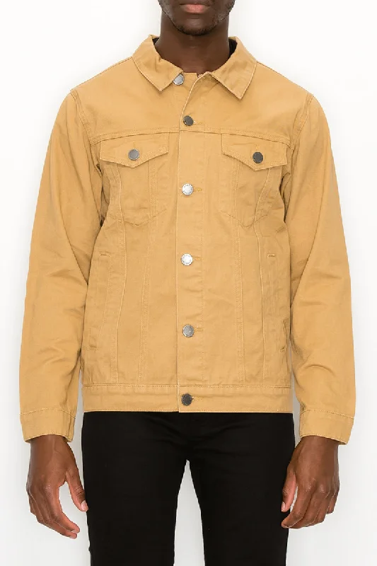 Shop clothing essentials at a fraction of the price –  Essential Colored Denim Jacket - Wheat