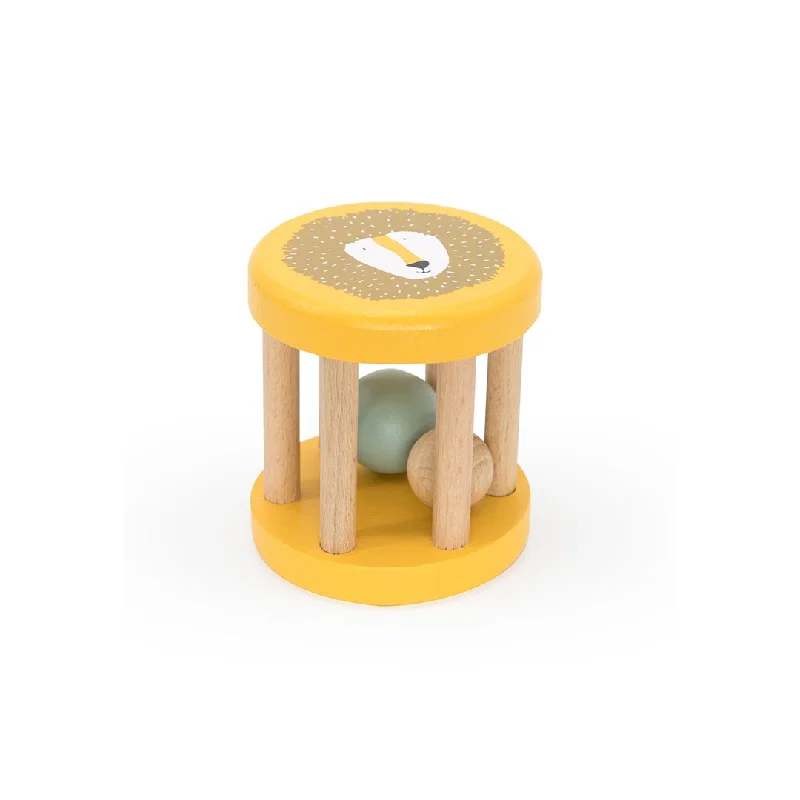 eco-conscious wooden toys                 Trixie Wooden Rolling Rattle - Mr Lion