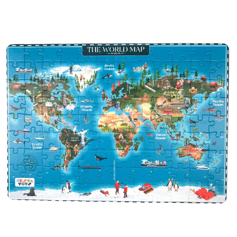 detailed and intricate wooden toys                   World Map Jigsaw Puzzle (108 Jumbo Pieces)