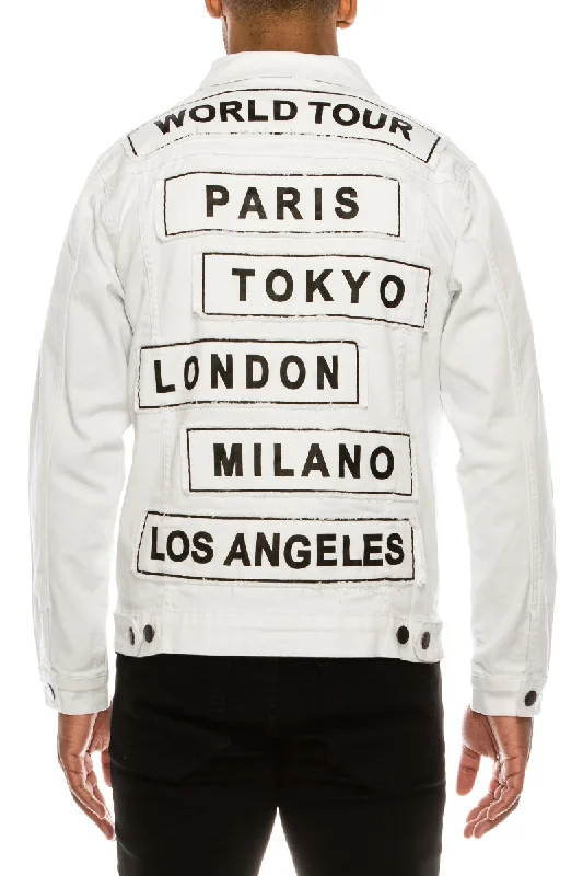 Get the latest styles in clothing – Shop now for unbeatable deals. World Tour Colored Denim Jacket - White Get the latest styles in clothing – Shop now for unbeatable deals. World Tour Colored Denim Jacket - White