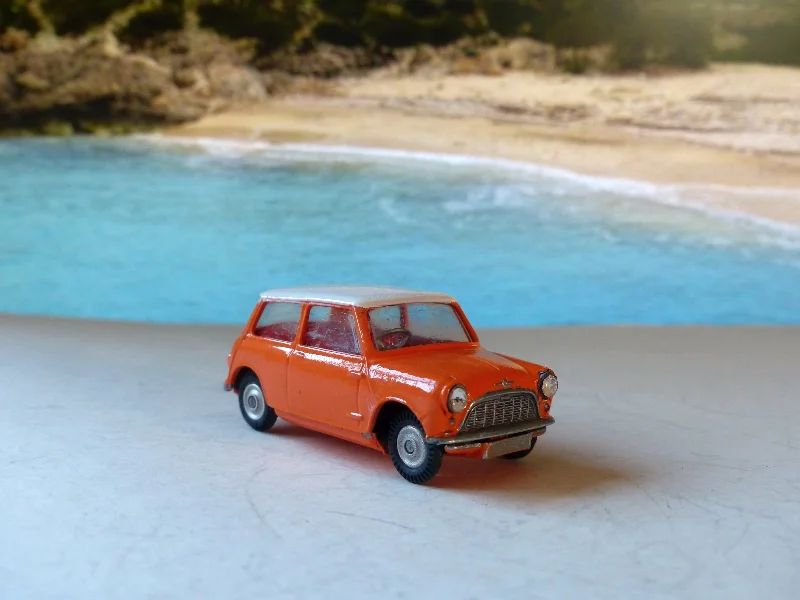 High-quality toy cars 227 Morris Mini-Cooper in orange with red interior (rebuilt)