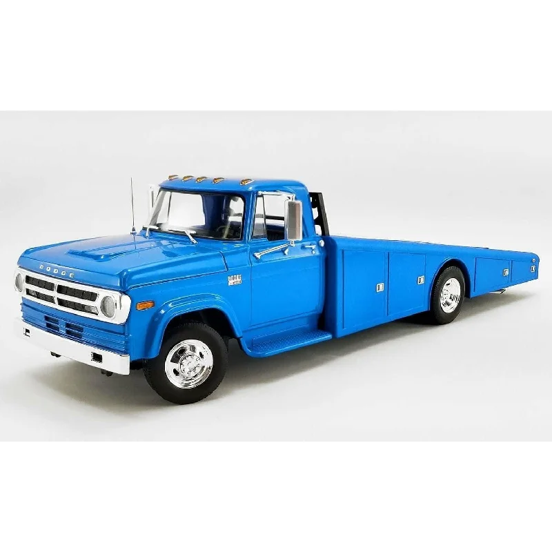 Realistic toy carsACME 1/18 1970 Dodge D-300 Ramp Truck Corporate Blue