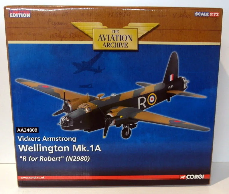 Playful toys Corgi 1/72 Scale Diecast AA34809 Vickers Armstrong Wellington Mk.1A N2980