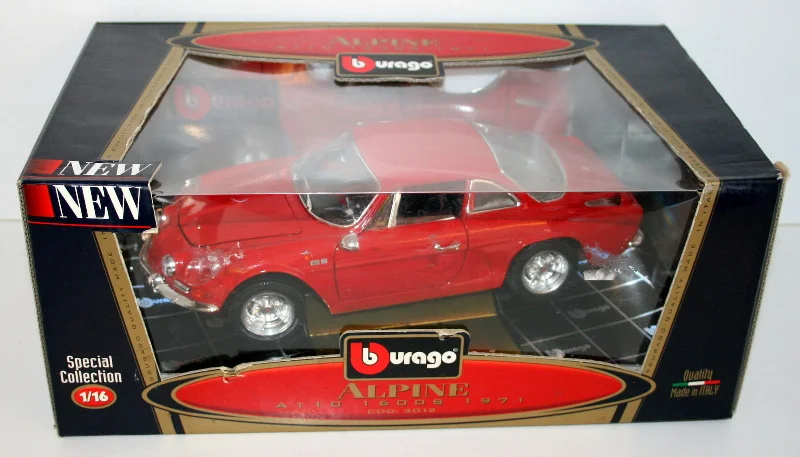 High-quality materials toys BURAGO 1/18 3012 ALPINE A110 1600S 1971 RED