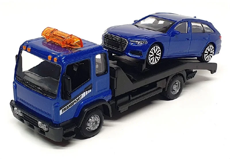 Playful toys Burago 1/43 Scale 18-31418 - Flatbed Tow Truck & Audi - Blue