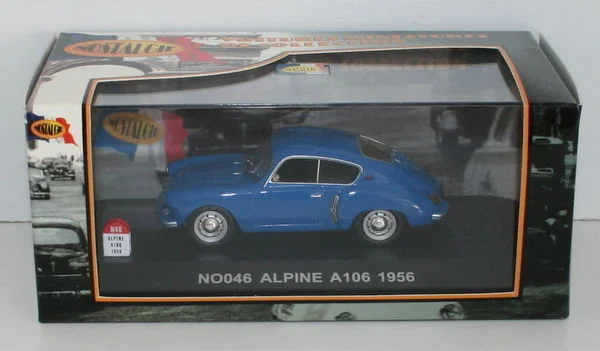 Realistic toy carsNOSTALGIE 1/43 SCALE - N0046 - ALPINE A106 - 1956 - BLUE