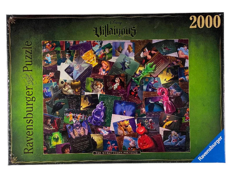 Age-appropriate puzzles Disney Villainous The Worst Comes Prepared 2000 piece puzzle.