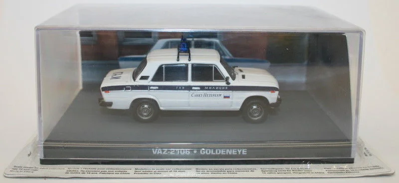 Fun toy carsFabbri 1/43 Scale 007 Bond Model - VAZ-2106 Russian Police Car - Goldeneye Fun toy carsFabbri 1/43 Scale 007 Bond Model - VAZ-2106 Russian Police Car - Goldeneye