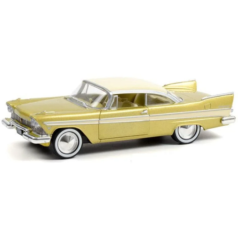 High-quality toy cars GREENLIGHT 1/24 1957 Plymouth Belvedere Desert Gold and San