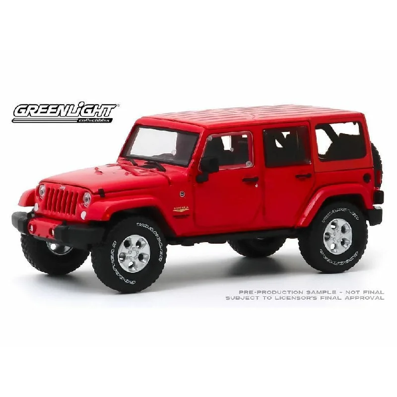 Durable toysGREENLIGHT 1/43 2017 Jeep Wrangler Unlimited Sahara Firecracker Red