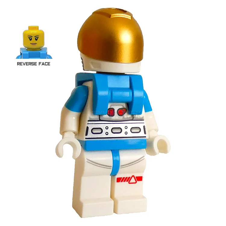 Encouraging exploration and discovery LEGOLEGO Minifigure - Lunar Research Astronaut - Female, White and Dark Azure Suit, Metallic Gold Visor [CITY]
